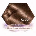 Coloration cheveux blond foncé irisé intense 5/22